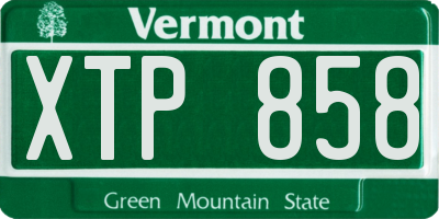 VT license plate XTP858