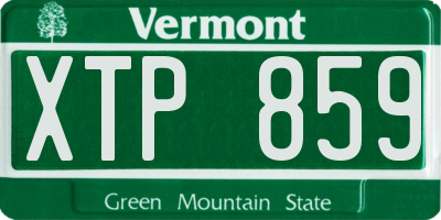 VT license plate XTP859