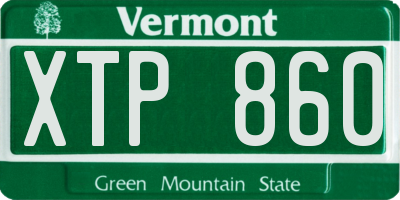 VT license plate XTP860