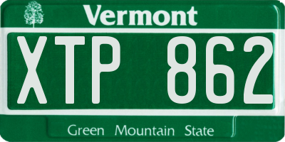VT license plate XTP862