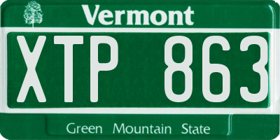 VT license plate XTP863