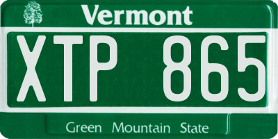 VT license plate XTP865