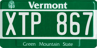 VT license plate XTP867