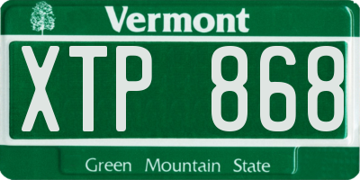 VT license plate XTP868