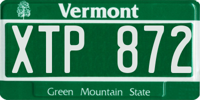 VT license plate XTP872