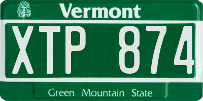 VT license plate XTP874