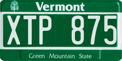 VT license plate XTP875