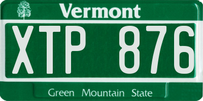 VT license plate XTP876