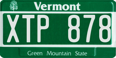 VT license plate XTP878