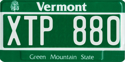 VT license plate XTP880