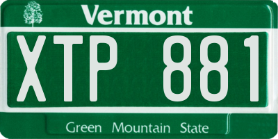 VT license plate XTP881