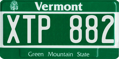 VT license plate XTP882