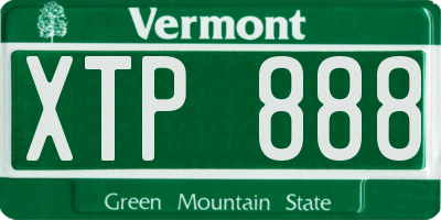 VT license plate XTP888