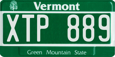 VT license plate XTP889
