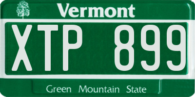 VT license plate XTP899