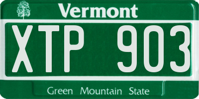 VT license plate XTP903