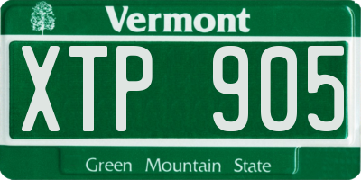 VT license plate XTP905