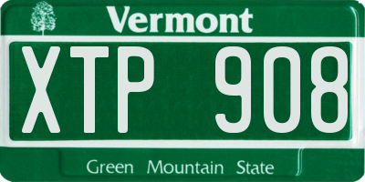 VT license plate XTP908