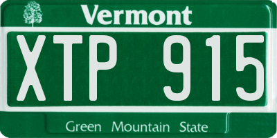 VT license plate XTP915