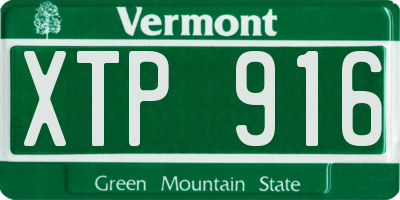 VT license plate XTP916