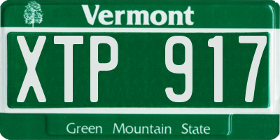 VT license plate XTP917