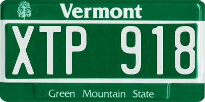 VT license plate XTP918