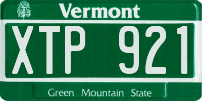 VT license plate XTP921