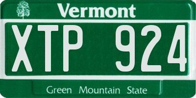 VT license plate XTP924