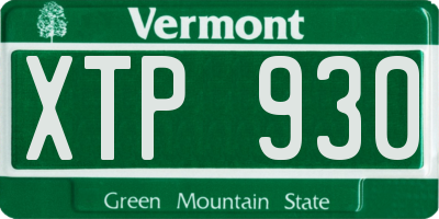 VT license plate XTP930
