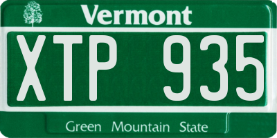 VT license plate XTP935