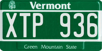 VT license plate XTP936