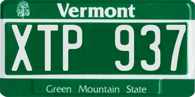 VT license plate XTP937