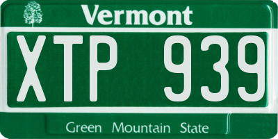 VT license plate XTP939