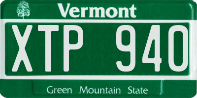 VT license plate XTP940
