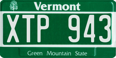 VT license plate XTP943