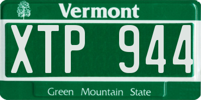 VT license plate XTP944
