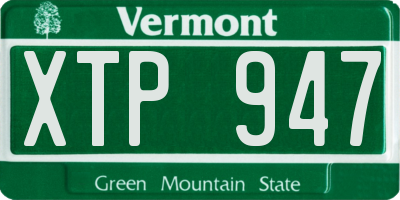 VT license plate XTP947
