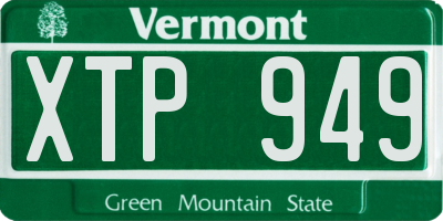 VT license plate XTP949