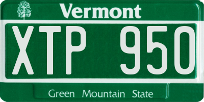 VT license plate XTP950