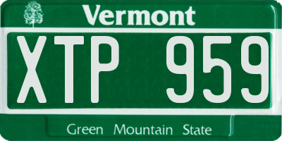 VT license plate XTP959