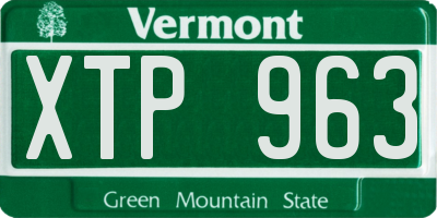 VT license plate XTP963