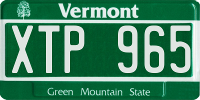 VT license plate XTP965