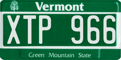 VT license plate XTP966