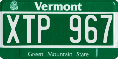 VT license plate XTP967