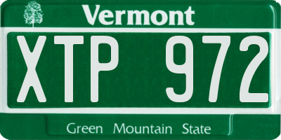 VT license plate XTP972