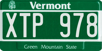 VT license plate XTP978