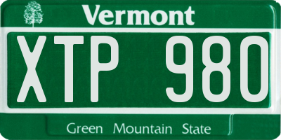 VT license plate XTP980