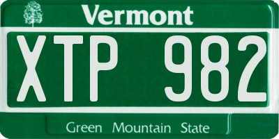 VT license plate XTP982