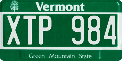VT license plate XTP984