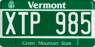 VT license plate XTP985